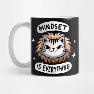 Mindset is everything Lion Cat (Back Print) Mug